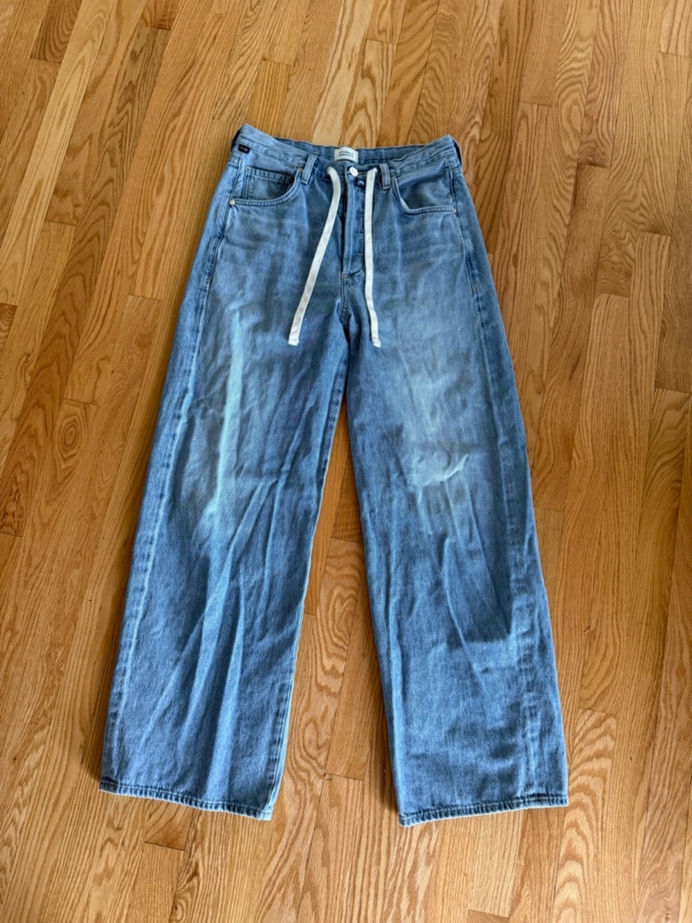 Citizens Of Humanity Brynn Drawstring Light Blue Wide Leg Jeans